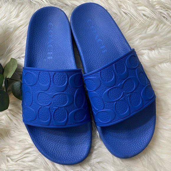 COACH Men's Signature Pool Slides - Picture 2 of 7